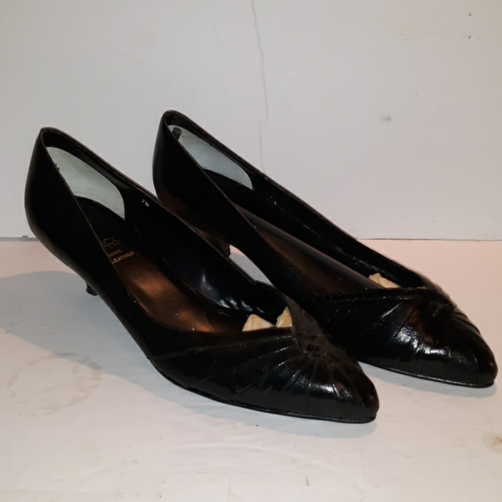 Vintage 1980s Fresco by Pierre black leather